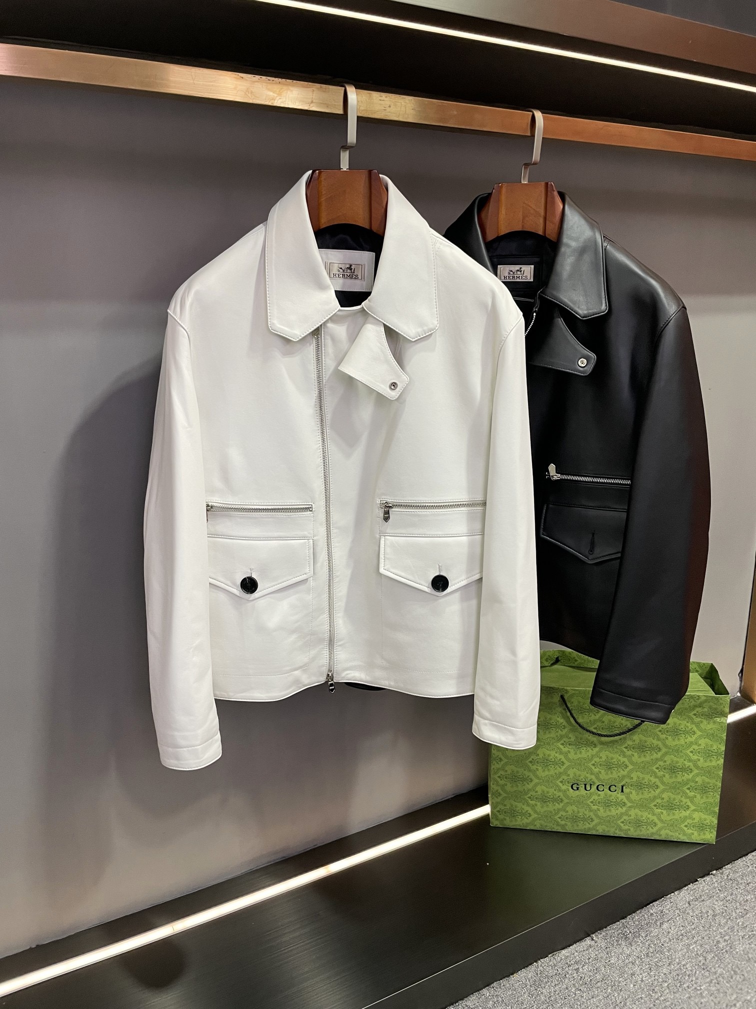 에르메스 2컬러 양가죽 자켓